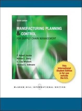 MANUFACTURING PLANNING FOR SUPPLY CHAIN 6TH ED